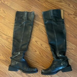 Ganni Black Thigh High Over The Knee MC Boots